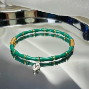 Pulsera personalizada bohemia - Pulsera tejida fina - Pulseras surferas impermeables - Pulsera personalizada con nombre y letra - Regalo para ella - Pulsera con monograma de hoja