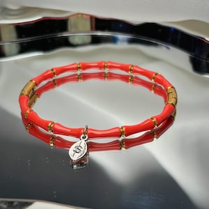 Pulsera personalizada bohemia - Pulsera tejida fina - Pulseras surferas impermeables - Pulsera personalizada con nombre y letra - Regalo para ella - Pulsera con monograma de hoja