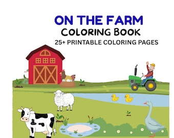 Farm Animals Coloring Book for Kids | Tractor, Barn (PDF Instant Download)