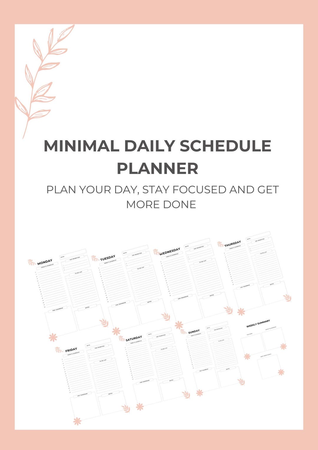 Daily Productivity Journal Example Minimalist Daily Productivity Journal | Printable , Digital , Minimal ...