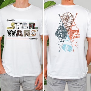 Disney Star Wars Two Sided T-Shirt, Star Wars Shirt, Darth Vader Shirt, Galaxy&#39;s Edge Shirt, Retro Star Wars Shirt ,Father&#39;s Day Gift Shirt