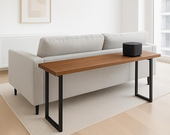 Natural Solid Wood Table, Entry Way Table, Walnut Entry Table, Narrow Console, Rustic Style table, Live Edge Sofa Table, Behind sofa table