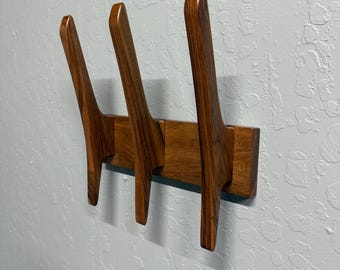 Solid Wood Coat Rack – Modern Oak or Walnut Wall Hooks | Shaker Peg Rail | Entryway Towel Hanger | Minimalist Hook Board