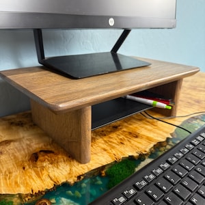 Wooden Desktop Monitor Riser, small desk riser, Desk Organizer for Computer and Laptop, Solid wood monitor stand, desk shelf organizer
