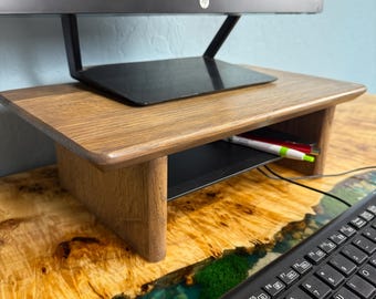 Wooden Desktop Monitor Riser, small desk riser, Desk Organizer for Computer and Laptop, Solid wood monitor stand, desk shelf organizer