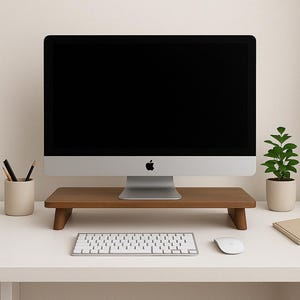 Monitor Stand - Monitor Riser, Wood Monitor Stand, Solid Wood Stand, Desk Shelf, Laptop Stand, Speaker Stand, Desk Accessories, Wooden Stand