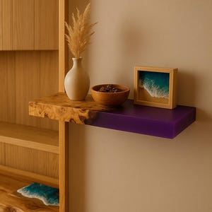 Epoxy Wood Floating Shelf, Live Edge Wall Shelf, Handmade Resin Shelf, living room shelf, Burl Shelf for Entryway, Bathroom or Bedroom Decor
