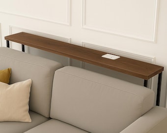 Behind the Couch Console Table,  Sofa Console Table,  Living Room Side Table – Solid Wood Sofa Table, 5" Deep, Custom Height, Oak or Walnut