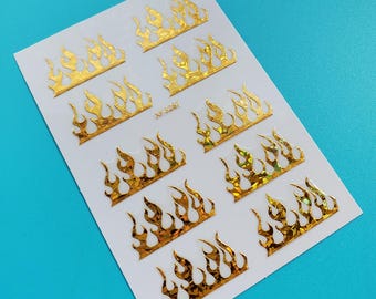 Fire Flame Nail Art Sticker Flame Self Adhesive Nail Art Decals XFSeries