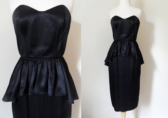 black peplum cocktail dress