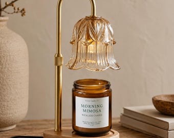 Candle Warmer,  Wickless Candle Gift Set, Housewarming Gift, Electric Dimmable Candle Warmer Lamp, Nightstand Light, Flameless Soy Candle