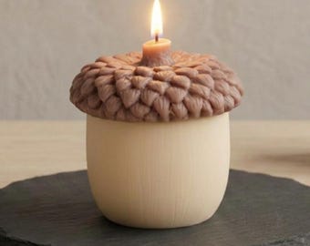 Acorn Candle, Woodland Fall Decor, Cottagecore Soy Wax Candle, Autumn Table Decor, Rustic Housewarming Gift, Thanksgiving Decor