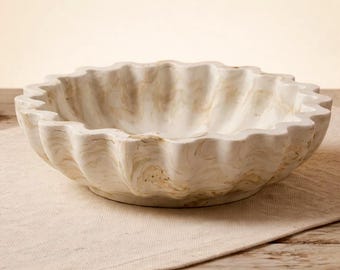 Handmade Marbled Bowl, Scallop Bowl, Wedding Gift, Eco Resin Bowl, Decorative Bowl, Decorative Trays, Vegan Gift, Home Decor Easter Gift