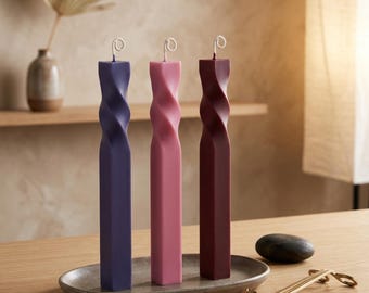 Twisted Taper Candles – Minimalist Sculptural Candle, Modern Dinner Candle, Handmade Decorative Candle, Handmade Candle, Housewarming Gift