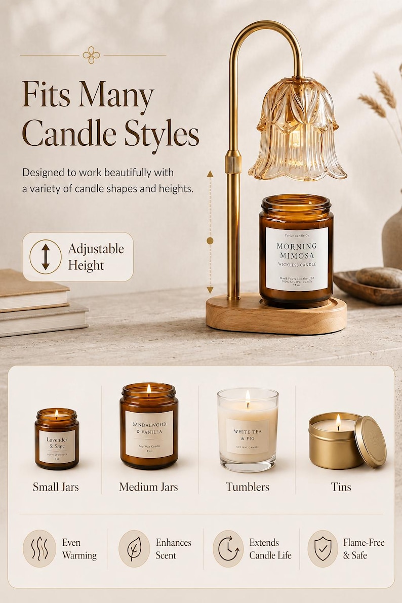 Candle Warmer Lamp & Wickless Candle Gift Set, Adjustable Dimmable Candle Lamp, Flameless Candle Warmer, Housewarming Gift, Xmas Gift