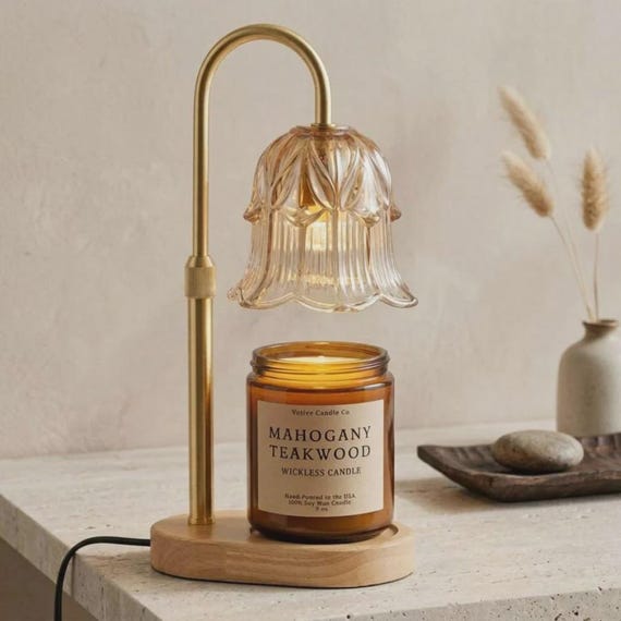 Candle Warmer Lamp & Wickless Candle Gift Set, Adjustable Dimmable Candle Lamp, Flameless Candle Warmer, Housewarming Gift, Xmas Gift