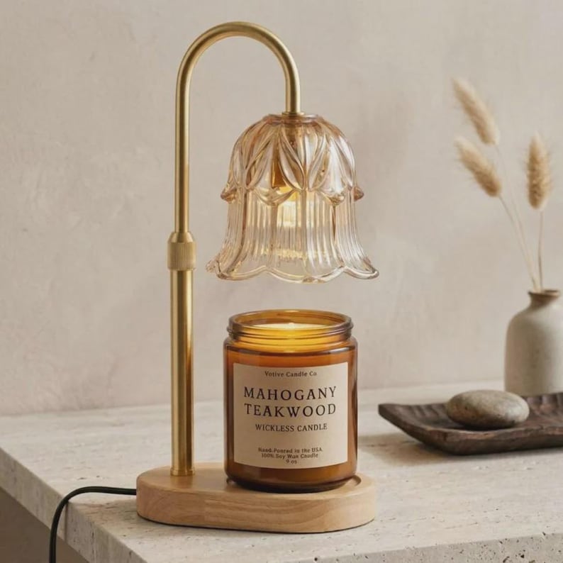 Candle Warmer Lamp & Wickless Candle Gift Set, Adjustable Dimmable Candle Lamp, Flameless Candle Warmer, Housewarming Gift, Xmas Gift