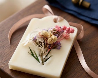 Wax Sachet for Drawers, Lavender Scented Sachet, Closet Air Freshener, Linen Fragrance, Botanical Wax Tablet, Gift for Her