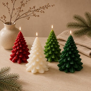 Christmas Tree Candle, Handmade Soy Wax Mini Tree Candle, Holiday Decor, Christmas Table Decor, Stocking Stuffer, Winter Gift, Holiday Gifts