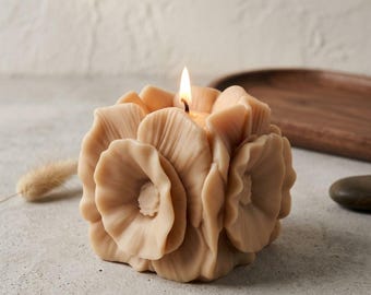 Blumenkerze, Geschenk für die Brautjungfer, Gastgeschenk, elegante Hochzeitskerze, romantisches Geschenk, handgefertigte Gastgeschenke für den Junggesellinnenabschied