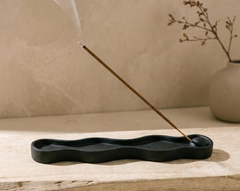 Minimalist Eco Ceramic Resin Incense Holder: Handmade Modern Meditation Altar Decor
