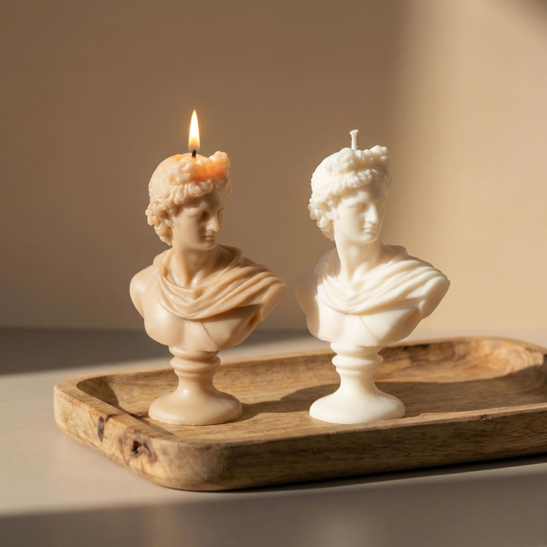 Apollo Bust Candle – Greek Statue Candle – Sculpture Soy Wax Candle ...