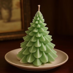 Vela para árbol de Navidad, cera de soja, decoración navideña, vertida a mano