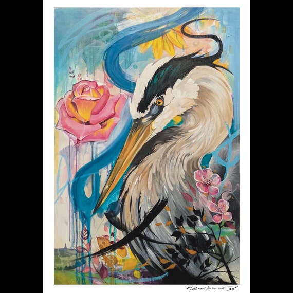 The Heron Spirit Animal Bird Art Print - Etsy The Heron Spirit Animal Bird Art Print - Etsy