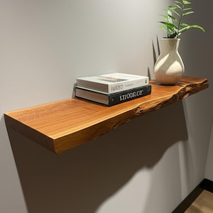 Live Edge Wood Shelf - Floating Shelves - Wooden Shelf -Rustic Shelves - Wood Shelves - Custom Wood Shelves - Oak Kitchen Shelves - Shelf