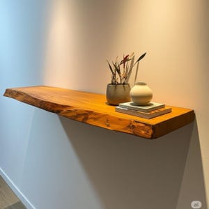 Rustic Floating Shelves - Bathroom Wall Shelves with Bracket - Long Book Shelves - Walnut Floating Shelves - Floating Kitchen Shelves, Shelf