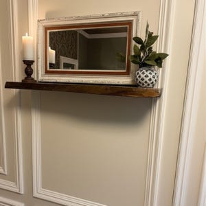 Walnut Floating Shelves - Wooden Floating Shelves - Live Edge Floating Wood Shelf - Kitchen Shelves, Book Shelf, Heavy Duty Floating Shelves