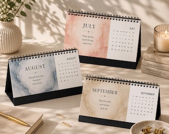 Marmeren aquarel groeikalender bureaukalender | 2027 raster
