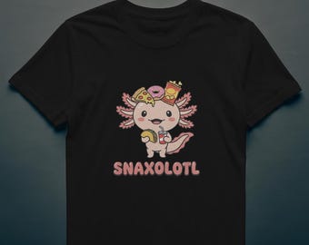 Snaxolotl T-Shirt Charakter mit Donuts