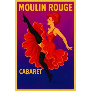 Moulin Rouge Cabaret Digital Print – Vintage Paris Poster Wall Art