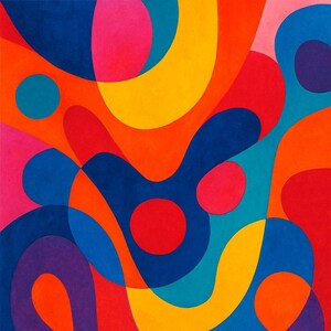 Vibrant Abstract Wall Art Print – Modern Colorful Digital Download | Bold Geometric Home Decor