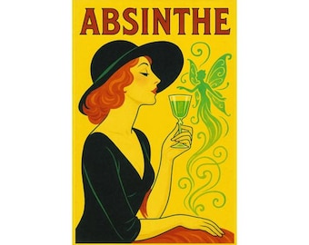 Art Deco Absinth Poster: Französischer Vintage-Druck der 1920er Jahre (Digitaler Download A4 / US-Größen)