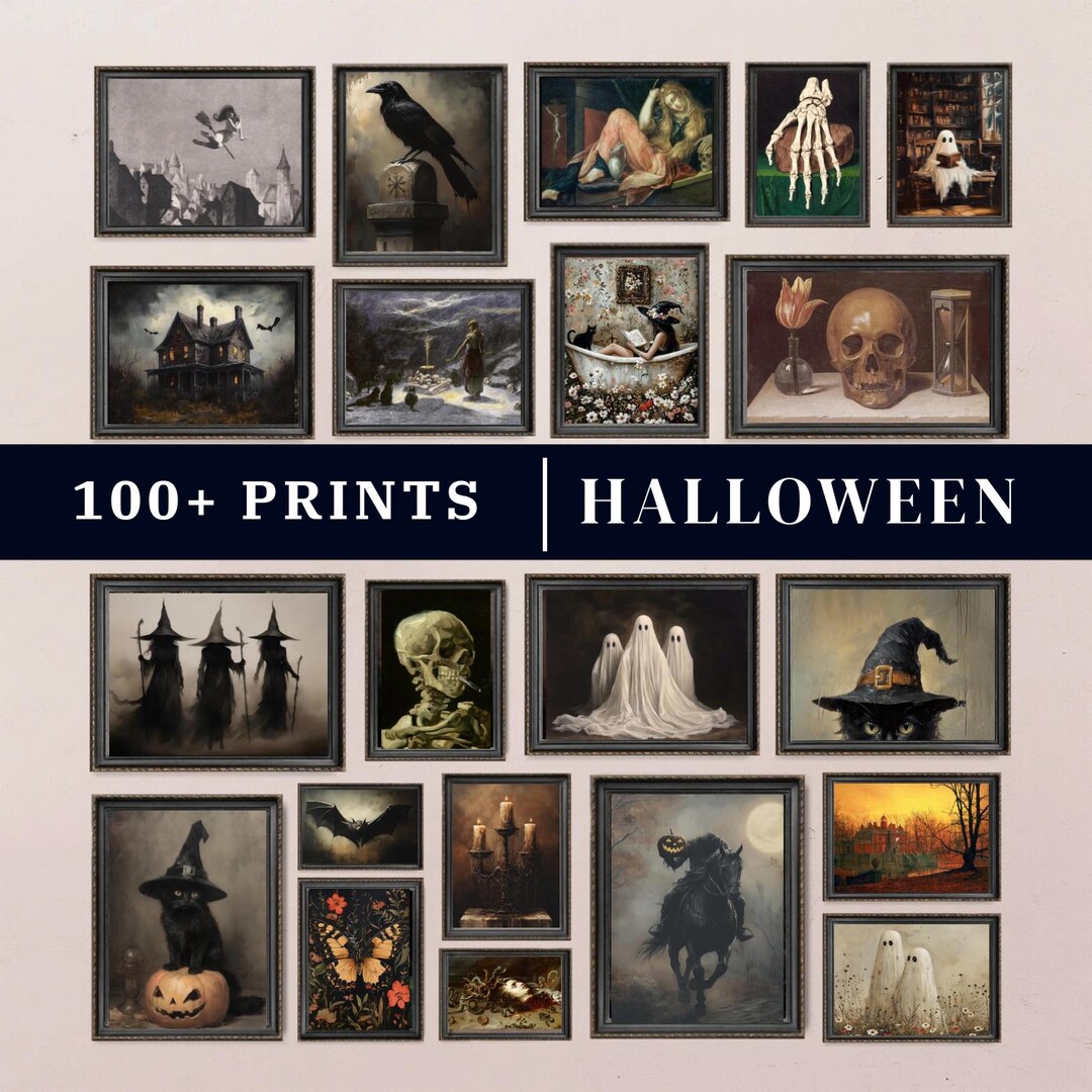 Vintage Halloween Art Printables | Gothic Wall Decor | Dark Academia ...