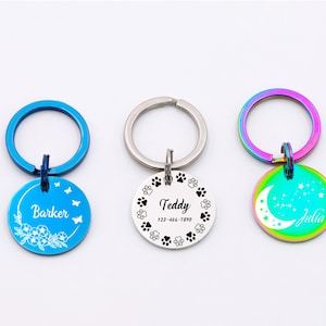 Personalized Cat Tag Dog Tag Custom Engraved Stainless Steel Dog Tag Custom Dog Collar Tag Pet Address Tag Personalized Metal dog tag