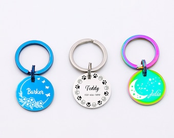 Gepersonaliseerde hondenpenning hondenpenning gepersonaliseerde gegraveerde roestvrijstalen hondenpenning gepersonaliseerde hondenhalsband tag adreskaartje huisdier Gepersonaliseerde metalen hondenpenning