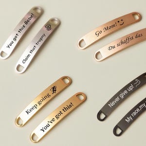 Running Shoe ID Tags Personalised Gift for Runners Durable Stainless Steel Laser Engraved Name Tag Marathon Training Shoe Accessories