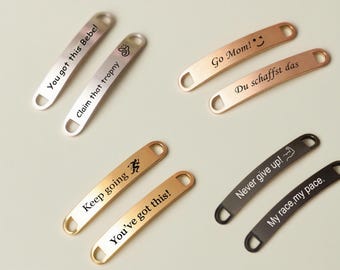 Étiquettes d'identification de chaussure de course personnalisées : acier inoxydable gravé au laser