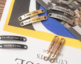 Custom Laser Engraved Stainless Steel Shoe Tags for Runners