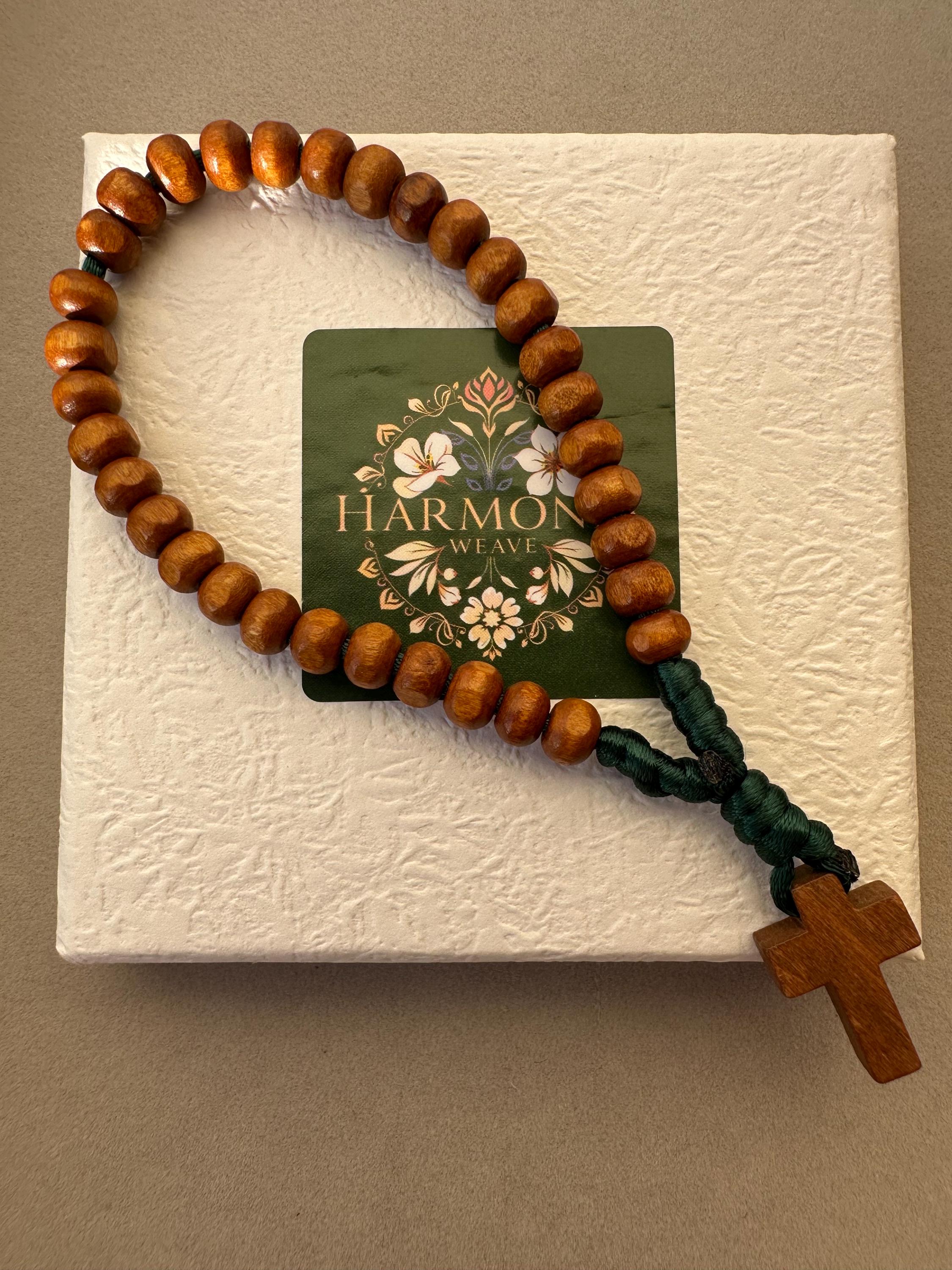 Collana Con Rosario In Legno Da 10 Mm Per Donna Uomo Classico - Foto 6