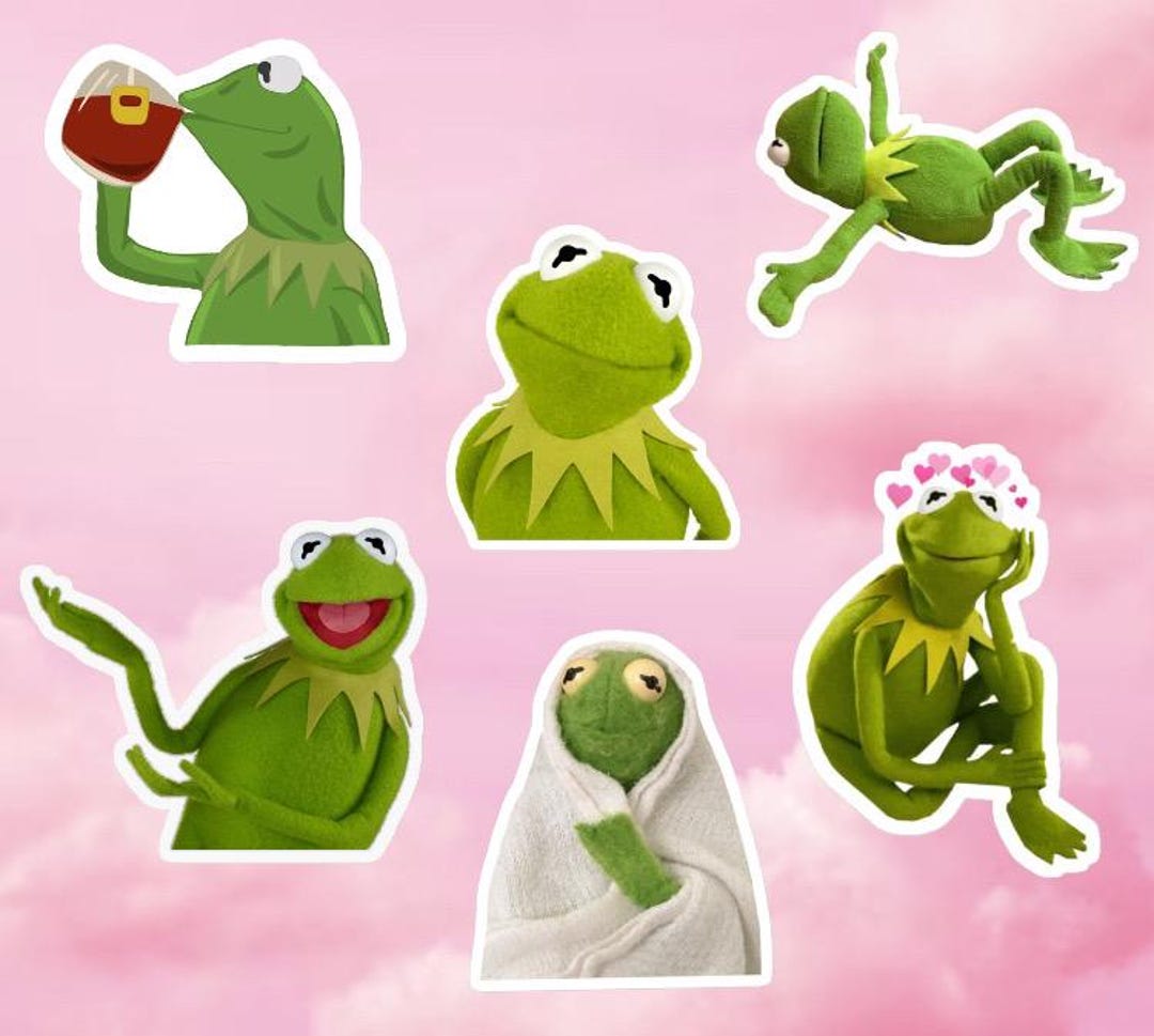 6 Pc Kermit the Frog Sticker Pack High Quality Glossy Funny Cartoon ...