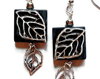 Stone Leaf Earrings