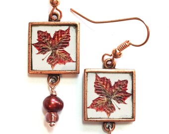 Maple leaf earrings