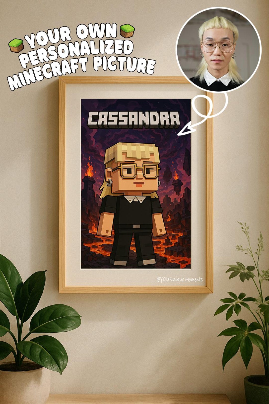Personalized Minecraft Portrait Illustration – Custom Pixel Art in ...