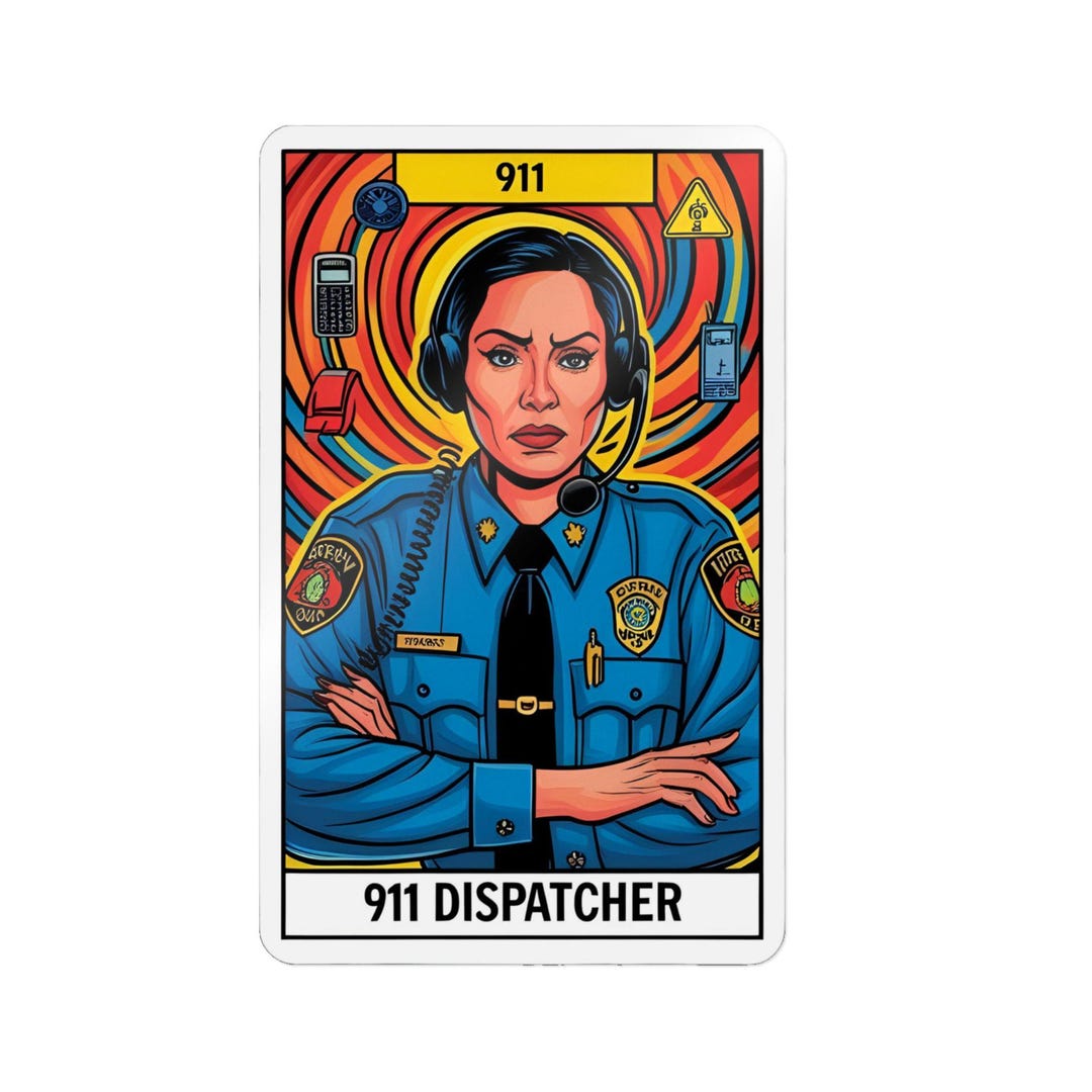 911 Dispatcher Die-cut Stickers - Bold Artwork for First Responders ...