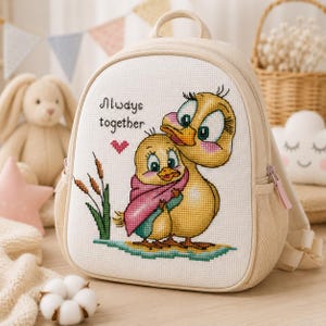 Mother's Day Cross Stitch Pattern PDF Ducklings Embroidery Design Always Together Scheme Digital Download