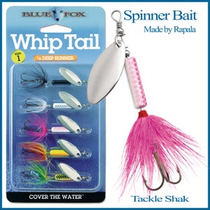 Blue Fox WhipTail Kits, 5 different Spinners, Size 1 or size 2,  Tackle Shak